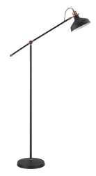 Banker Adjustable Floor Lamp, 1 x E27, Graphite/Copper/White LO177173