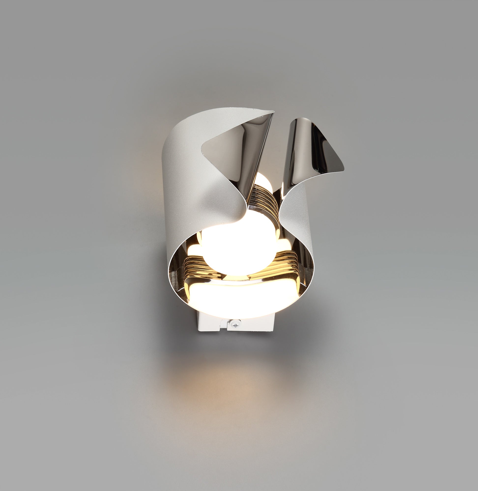 Brice Wall Lamp, 1 x 7W LED, 3000K, 490lm, Sand White/Polished Chrome, 3yrs Warranty