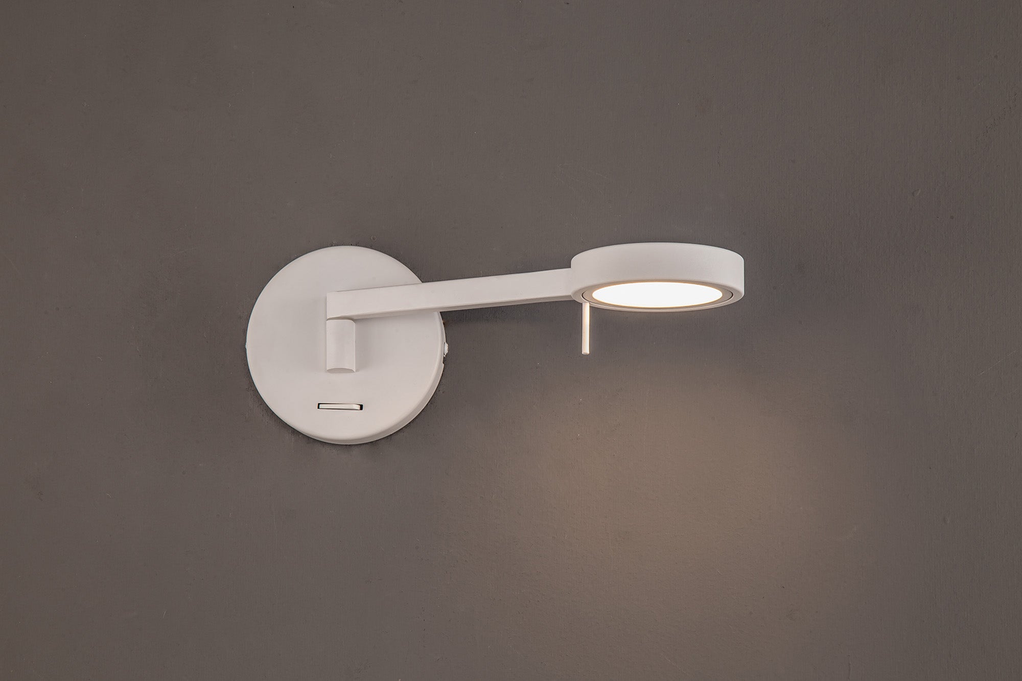 Burley Switched Adjustable Wall Lamp / Reader, 1 x 8W LED, 3000K, Sand White, 3yrs Warranty
