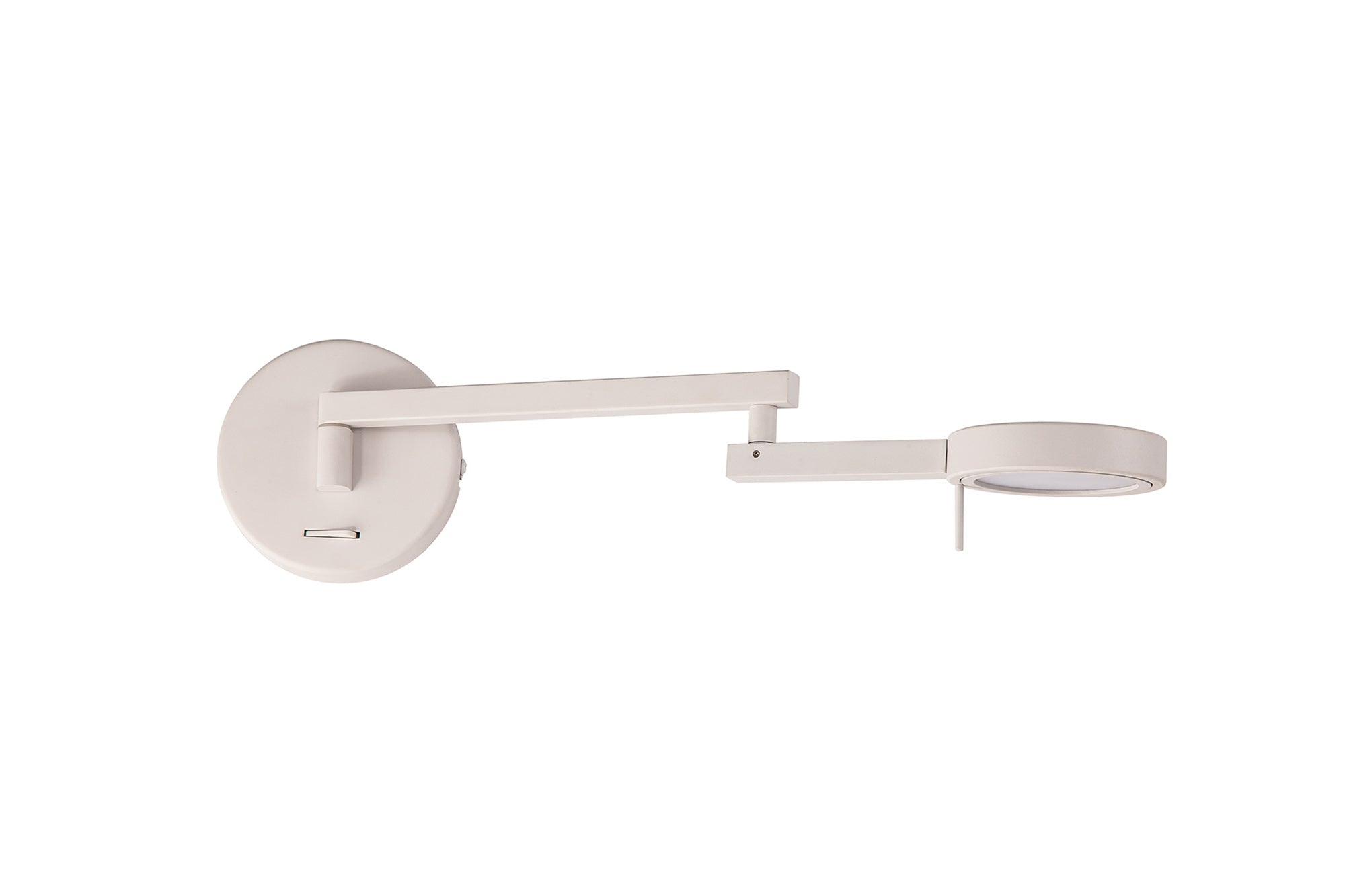 Burley Switched Adjustable Swing Arm Wall Lamp / Reader, 1 x 8W LED, 3000K, Sand White, 3yrs Warranty