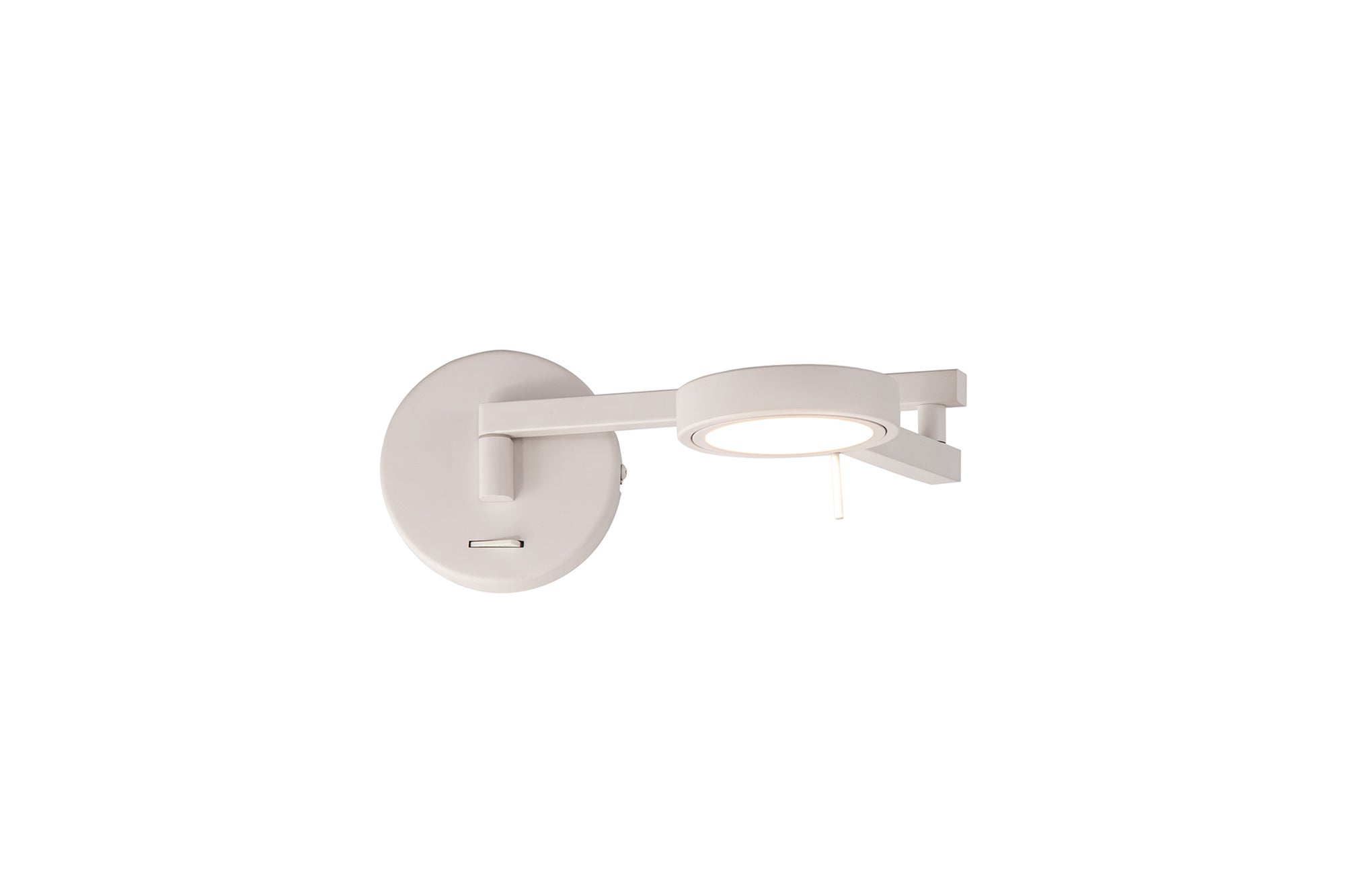 Burley Switched Adjustable Swing Arm Wall Lamp / Reader, 1 x 8W LED, 3000K, Sand White, 3yrs Warranty