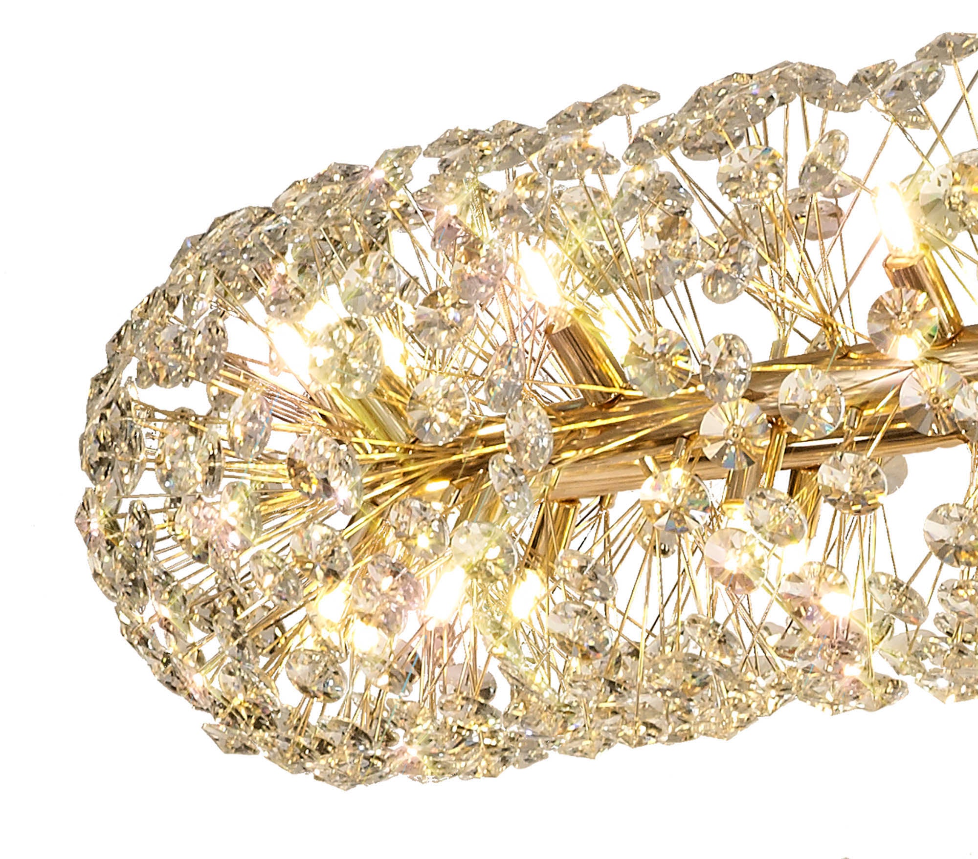 Chakkar 3 Tier Chandelier 74 Light G9 French Gold/Crystal, Item Weight: 37.6kg LO182083