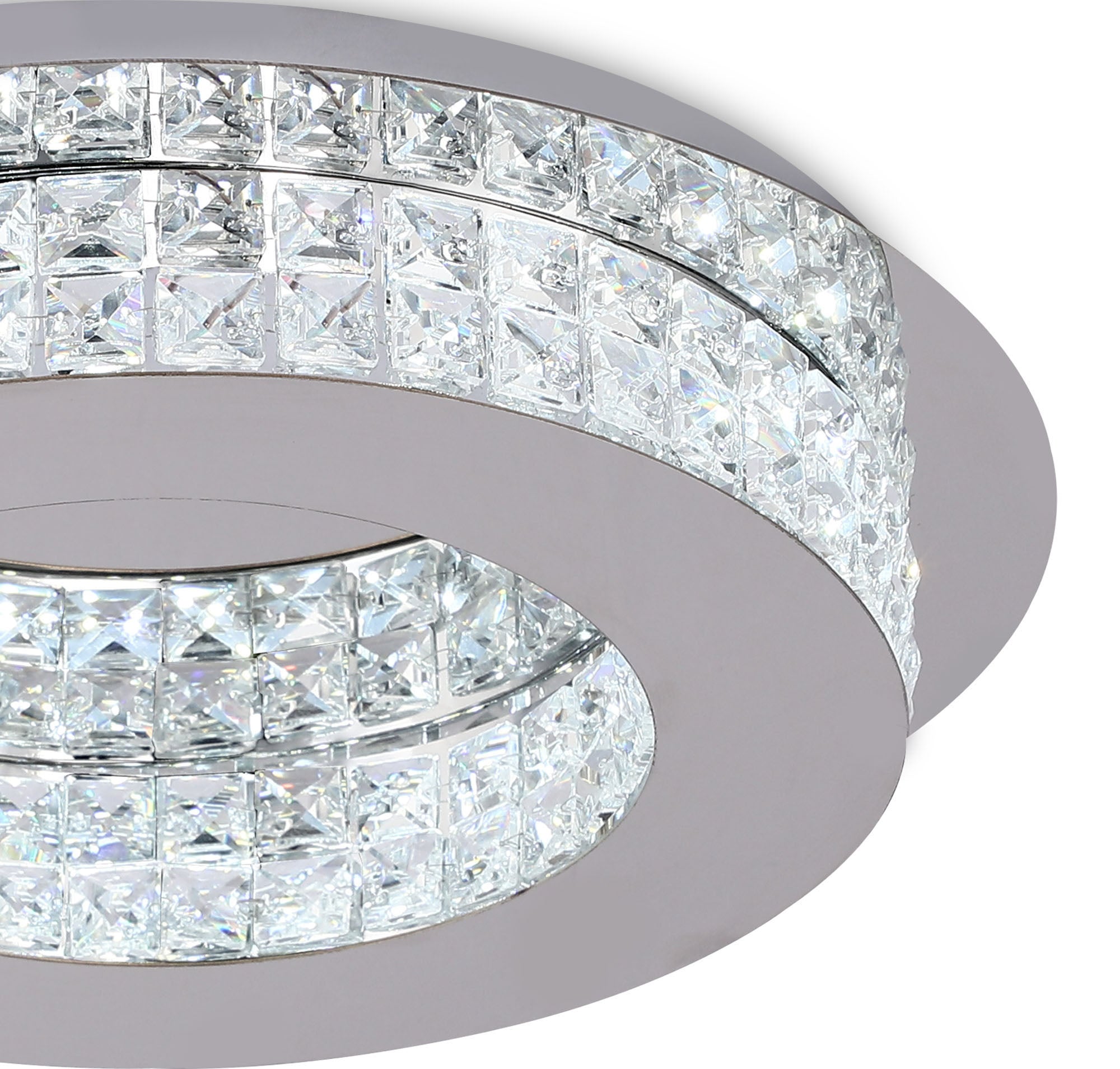 Cirenz Ceiling Light, 1 x 18W LED, 4000K, 418lm, Polished Chrome/Crystal, 3yrs Warranty