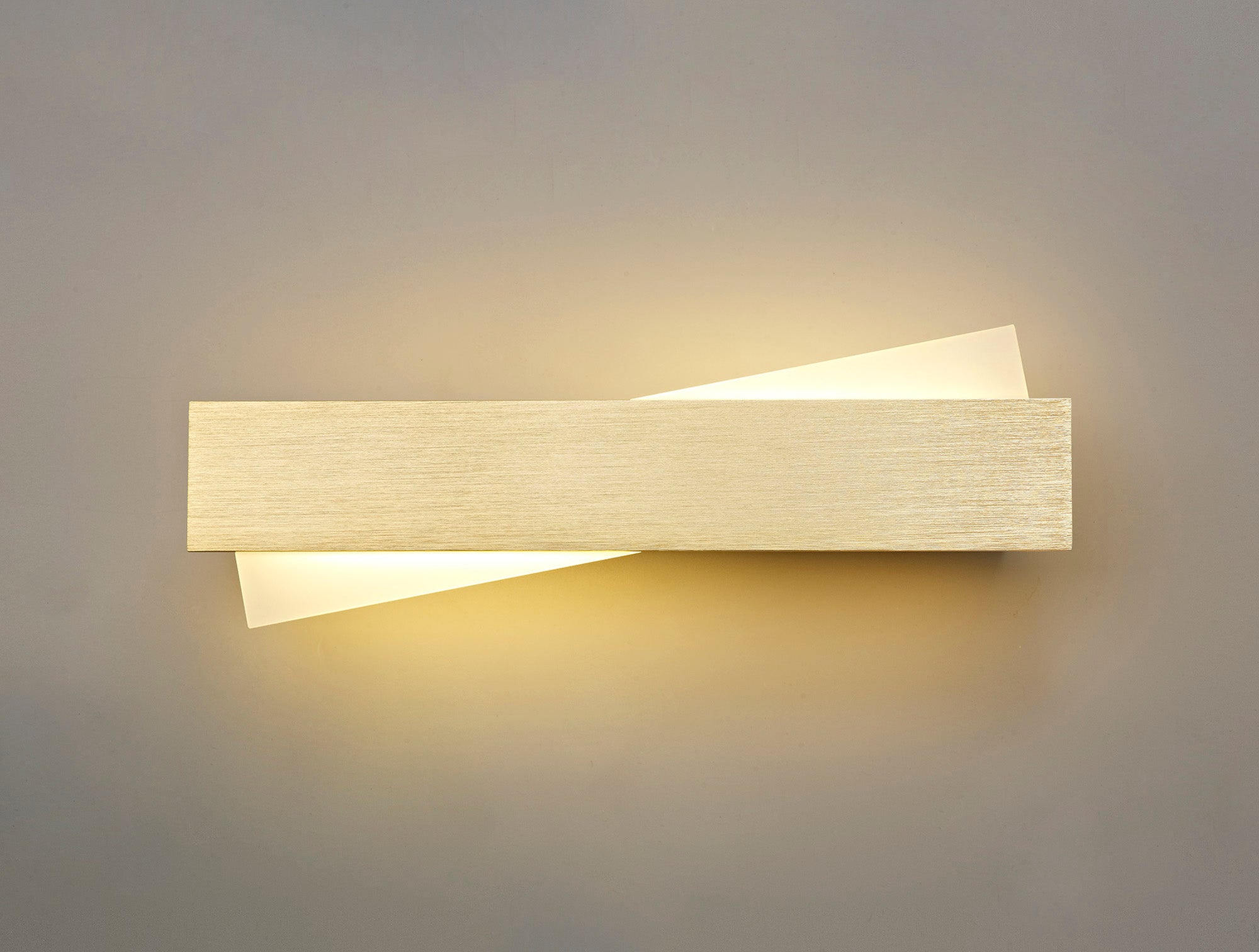Clio Wall Lamp, 1 x 8W LED, 3000K, 640lm, Brushed Gold/Frosted White, 3yrs Warranty