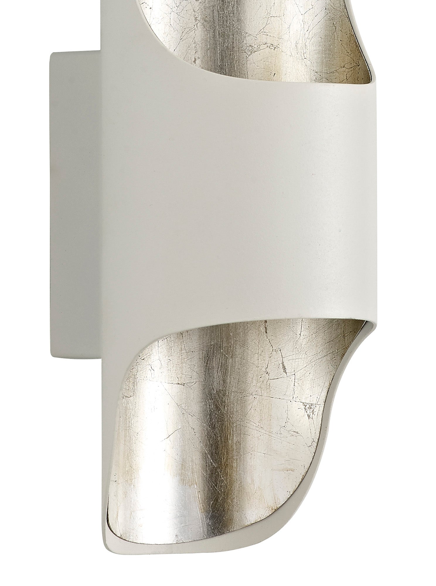 Cylas Wall Lamp, 1 x 8W LED, 3000K, 640lm, White/Silver Leaf, 3yrs Warranty