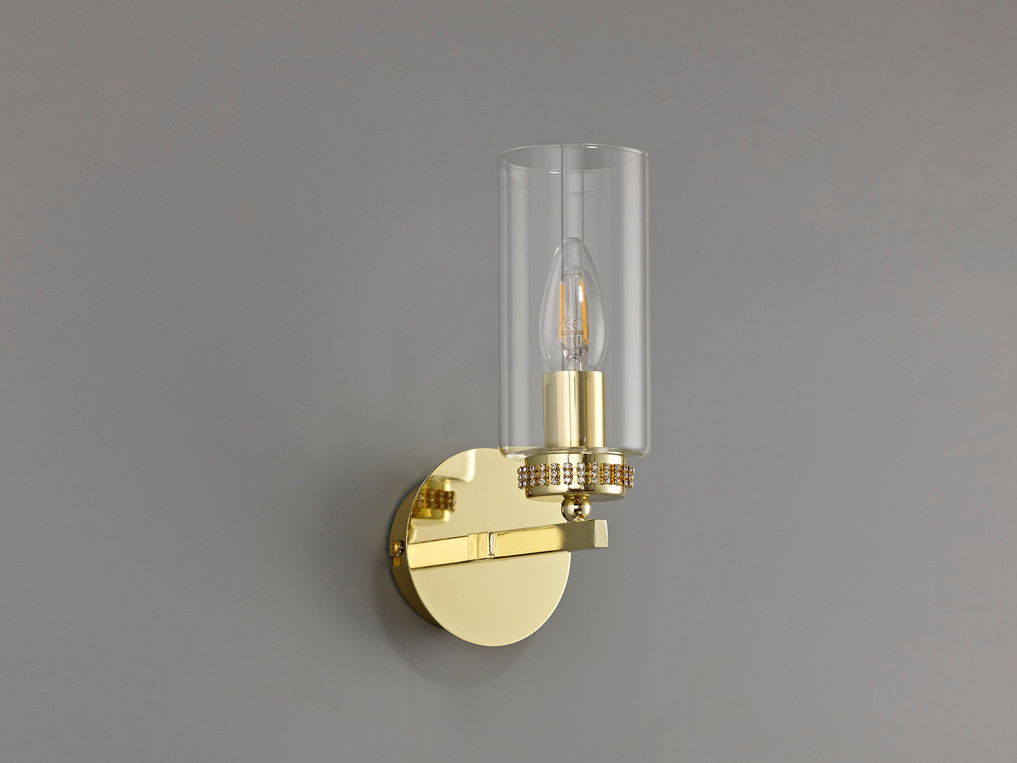 Darlington Wall Lamp Switched, 1 x E14, Polished Gold