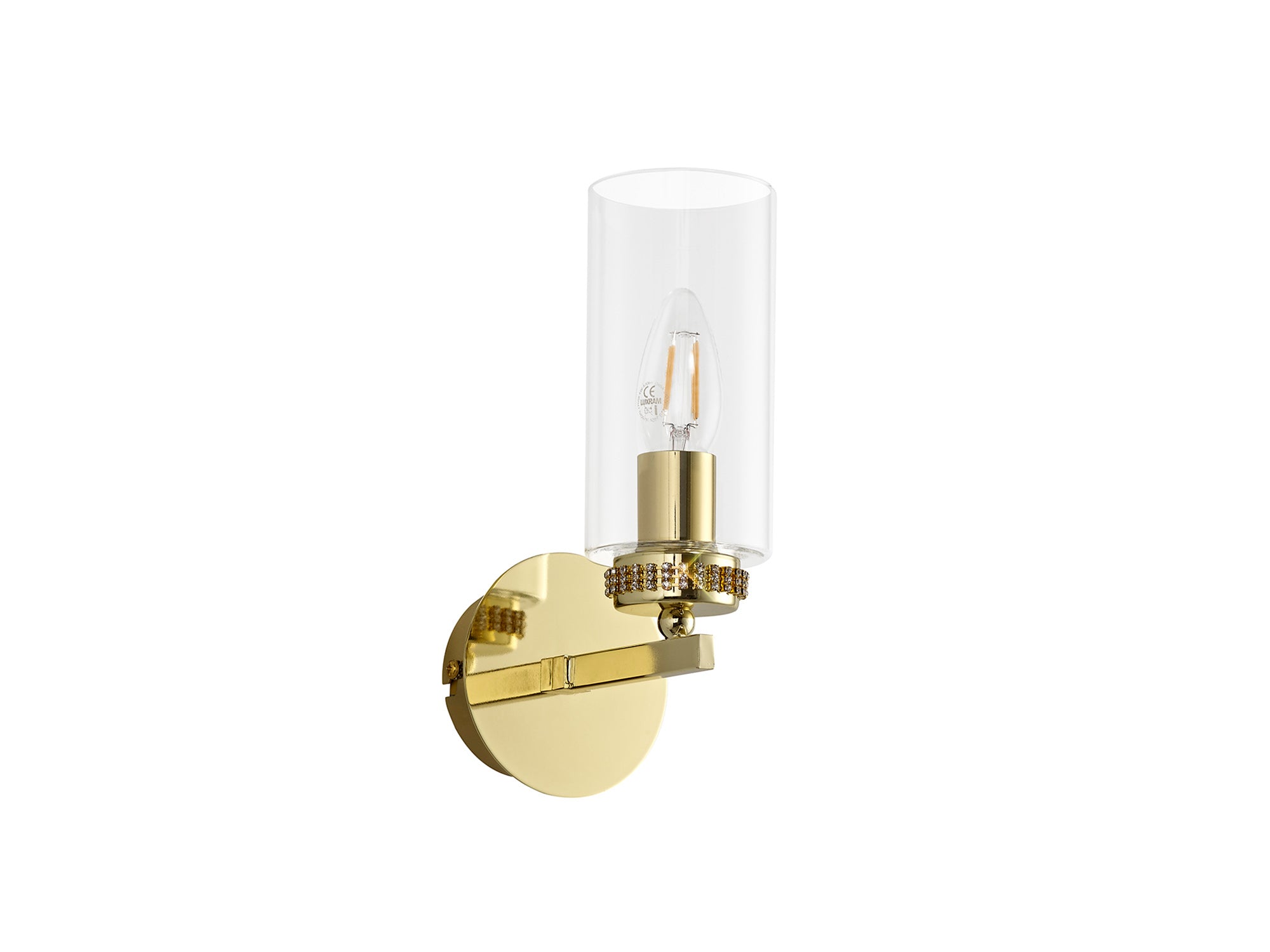 Darlington Wall Lamp Switched, 1 x E14, Polished Gold LO173233