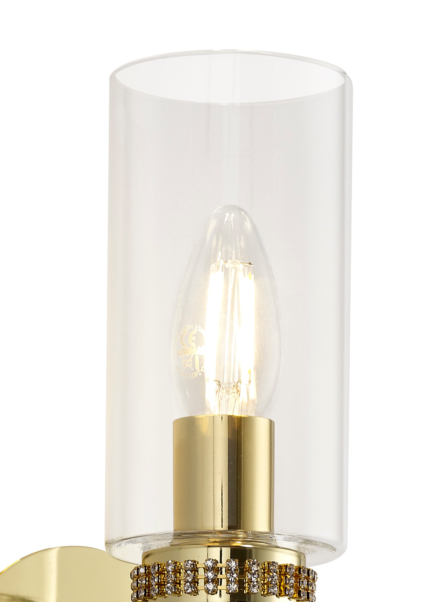 Darlington Wall Lamp Switched, 1 x E14, Polished Gold
