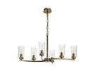 Darlington Rectangular Pendant/Semi Ceiling, 6 x E14, Antique Brass