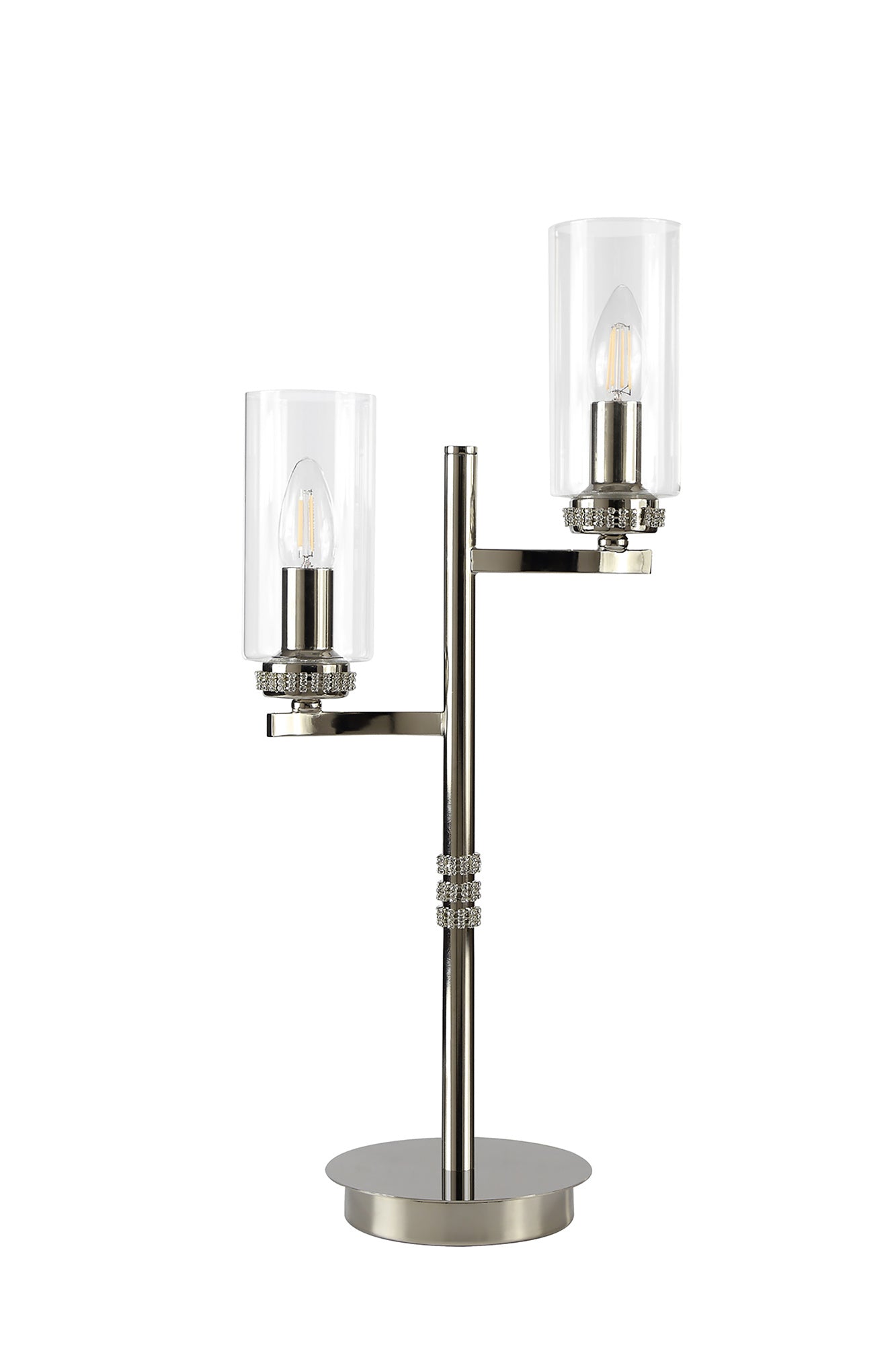 Darlington Table Lamp, 2 x E14, Polished Nickel