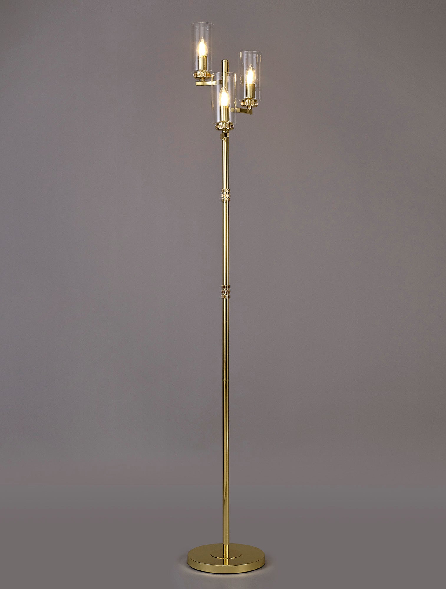 Darlington Floor Lamp, 3 x E14, Polished Gold