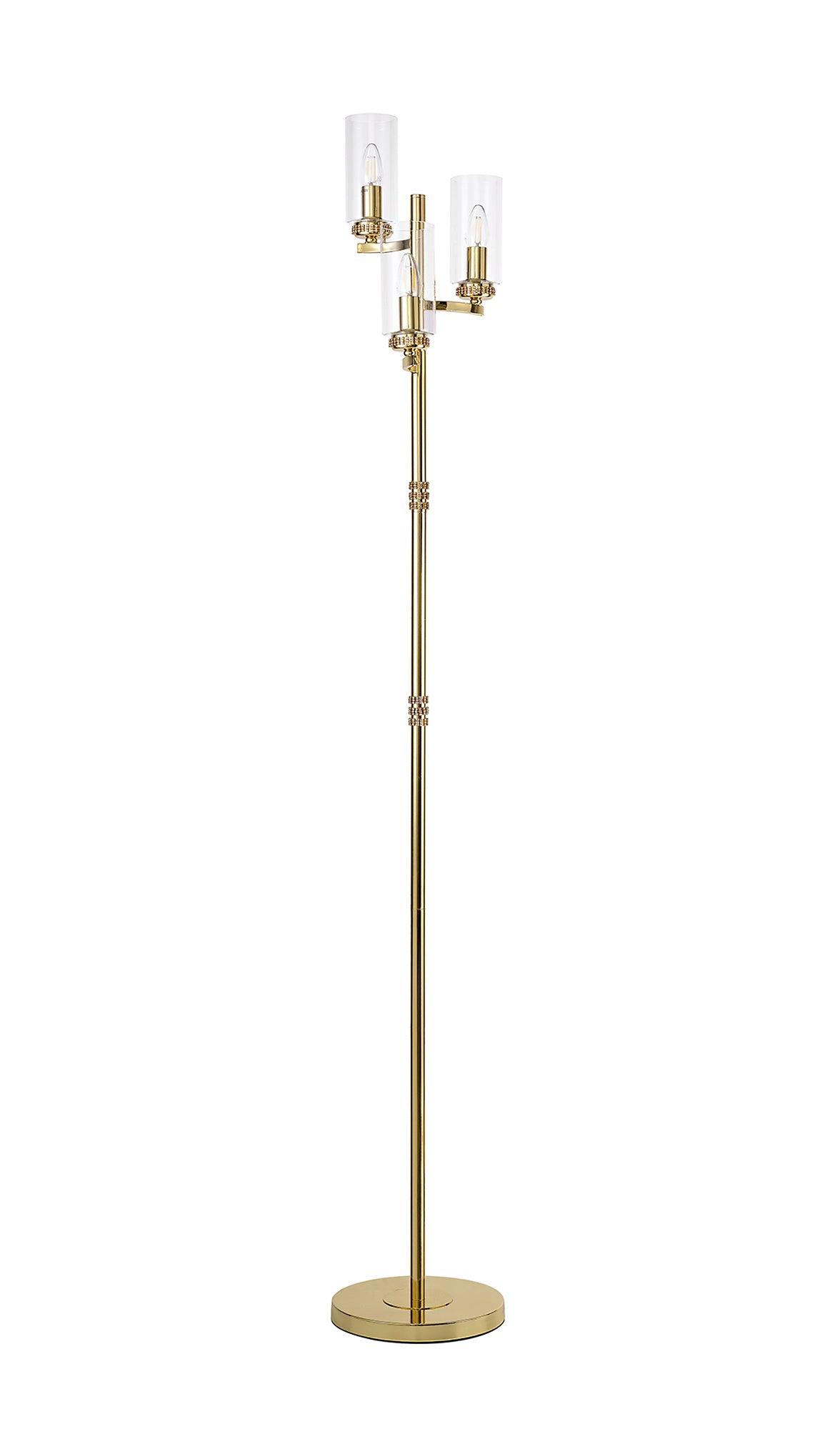 Darlington Floor Lamp, 3 x E14, Polished Gold