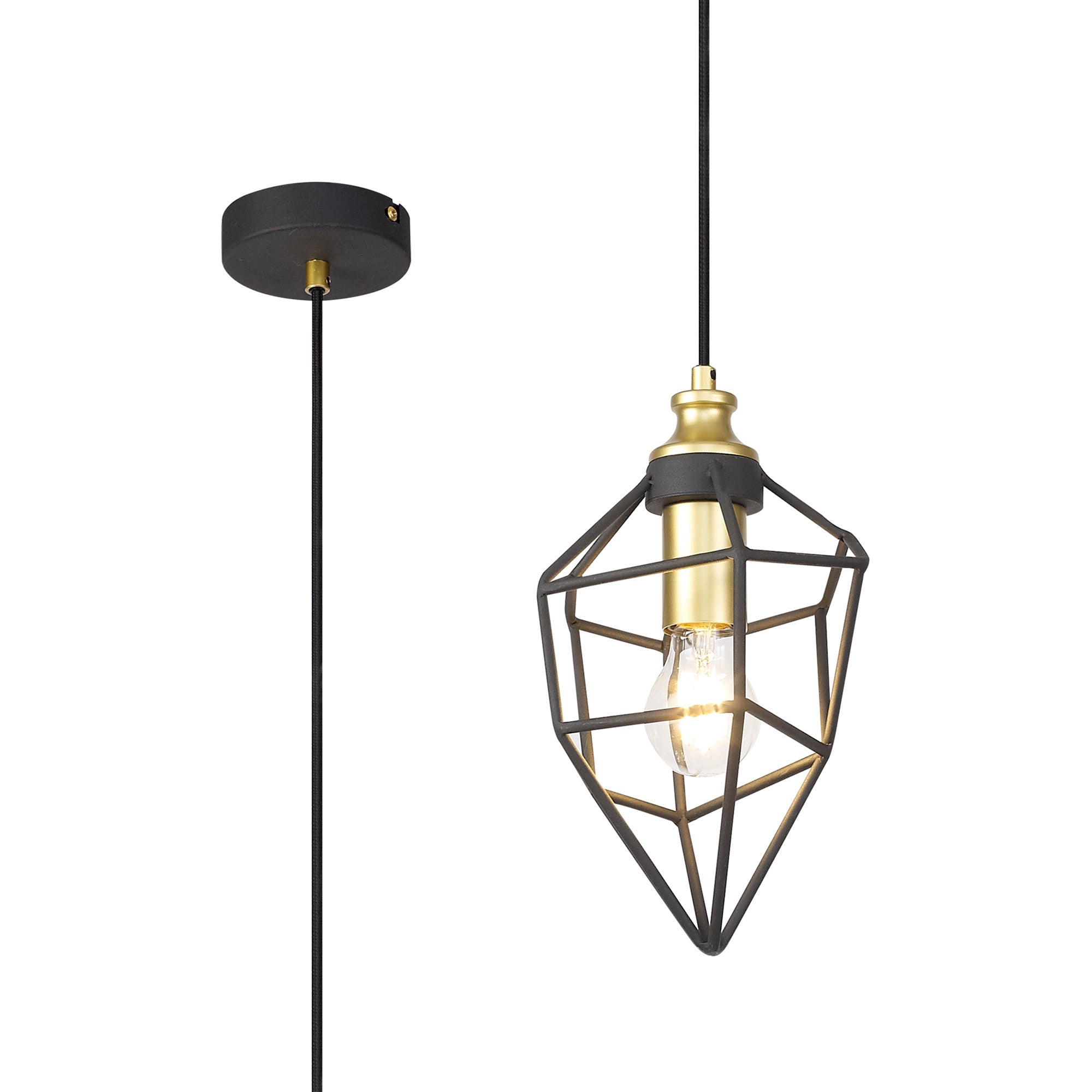 Dobson Small Pendant Painted Gold & Sand Black LO171273