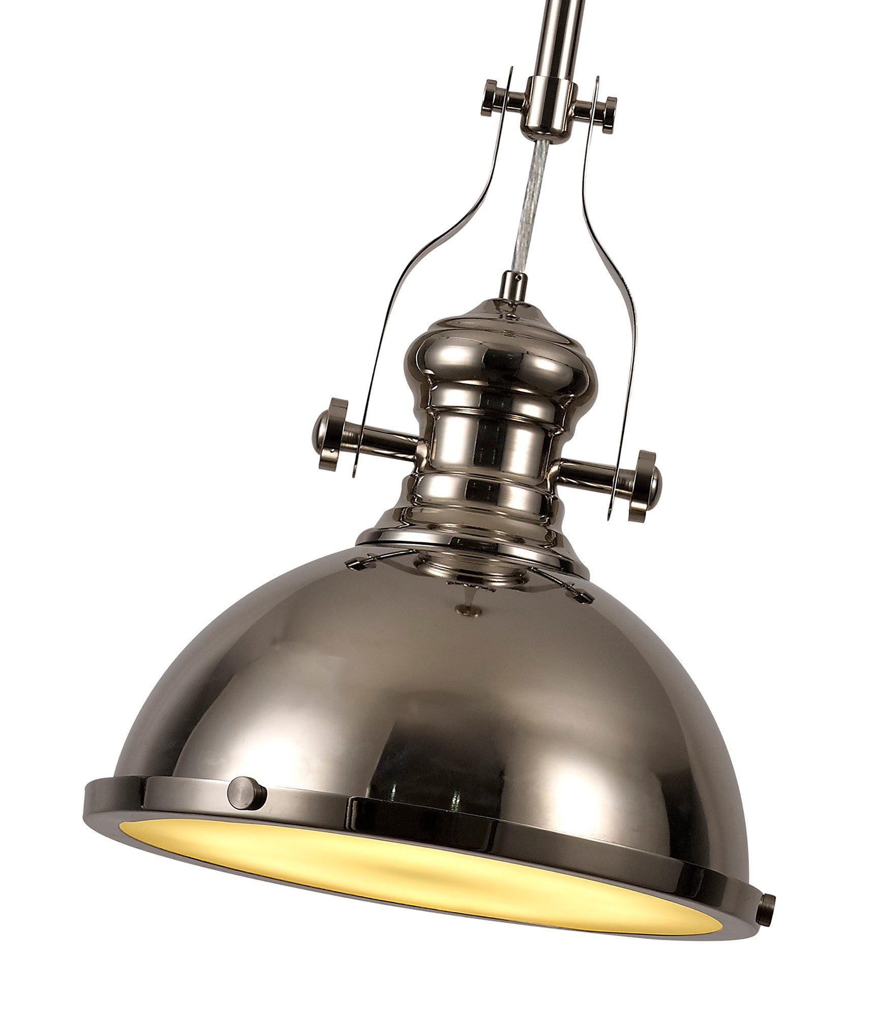 Docker Pendant, 1 x E27, Polished Nickel/Frosted Glass