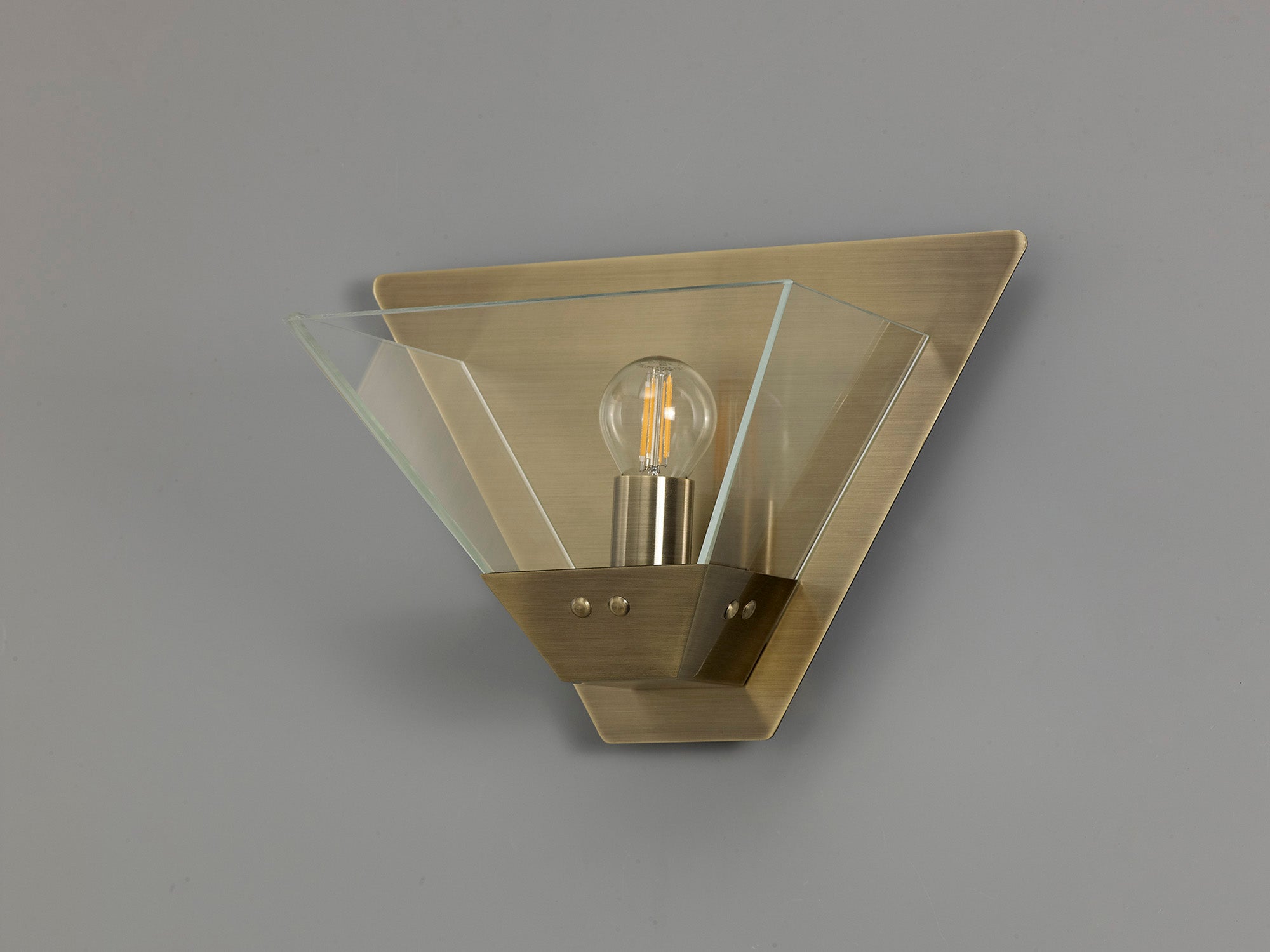 Elmont Wall Lamp, 1 Light E14, Antique Brass