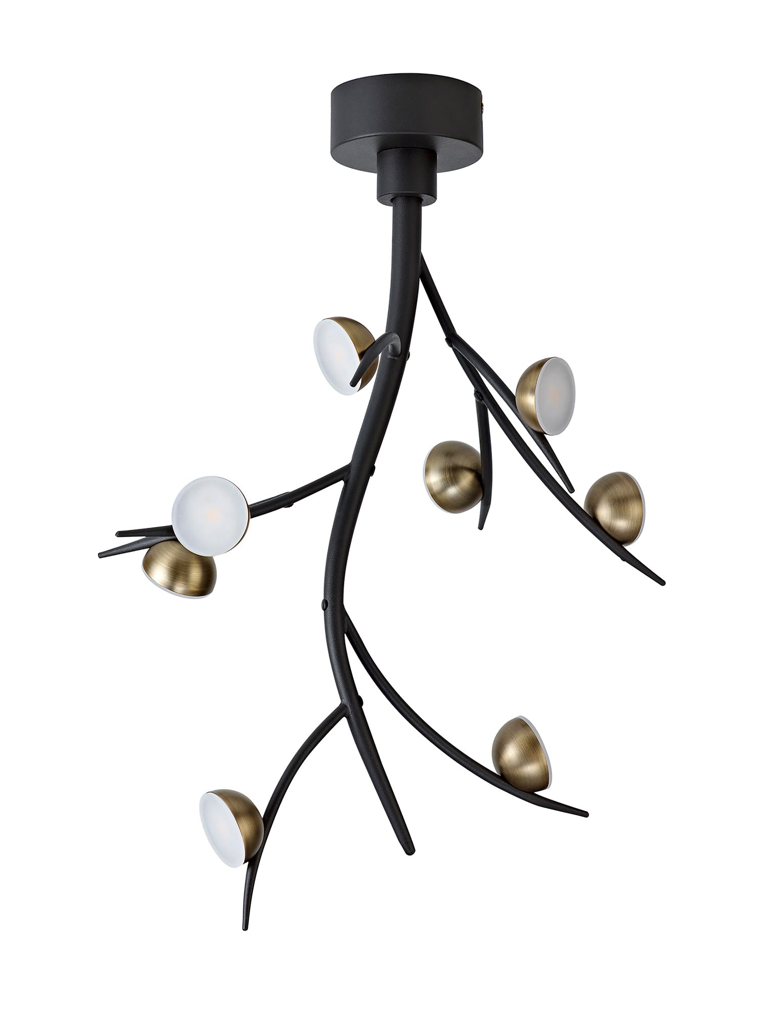 Extol 8 Light Ceiling Pendant, 8 x 3W LED, 3000K, 1320lm, Black/Antique Brass, 3yrs Warranty