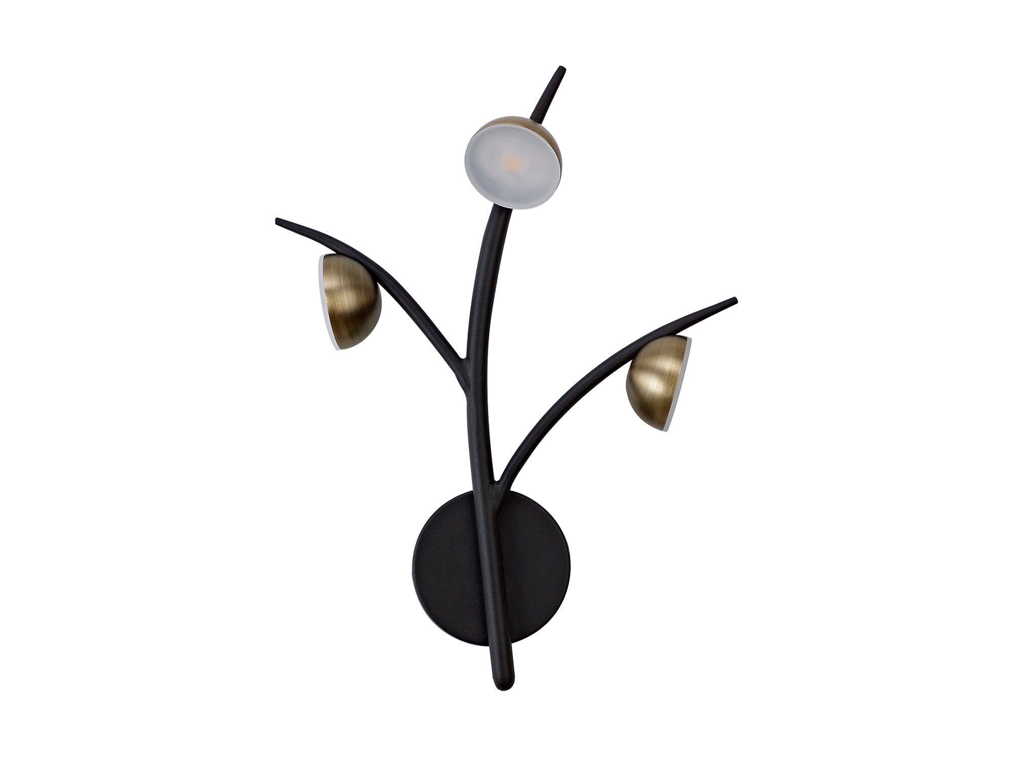 Extol 3 Light Wall Lamp, 3 x 3W LED, 3000K, 495lm, Black/Antique Brass, 3yrs Warranty
