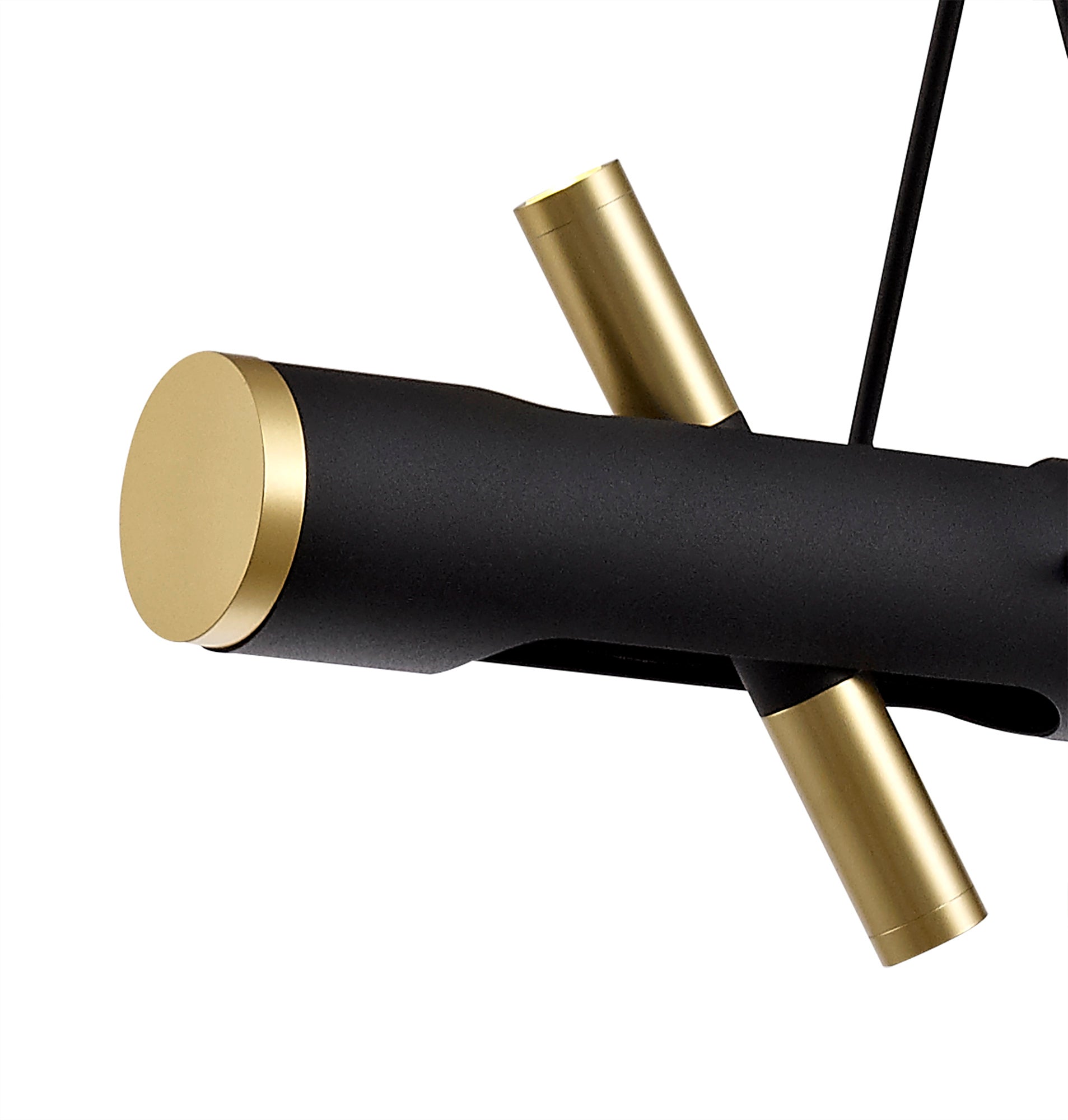 Focus Linear Pendant , 4 x 2W LED, 3000K, 1120lm, Sand Black, Gold, 3yrs Warranty