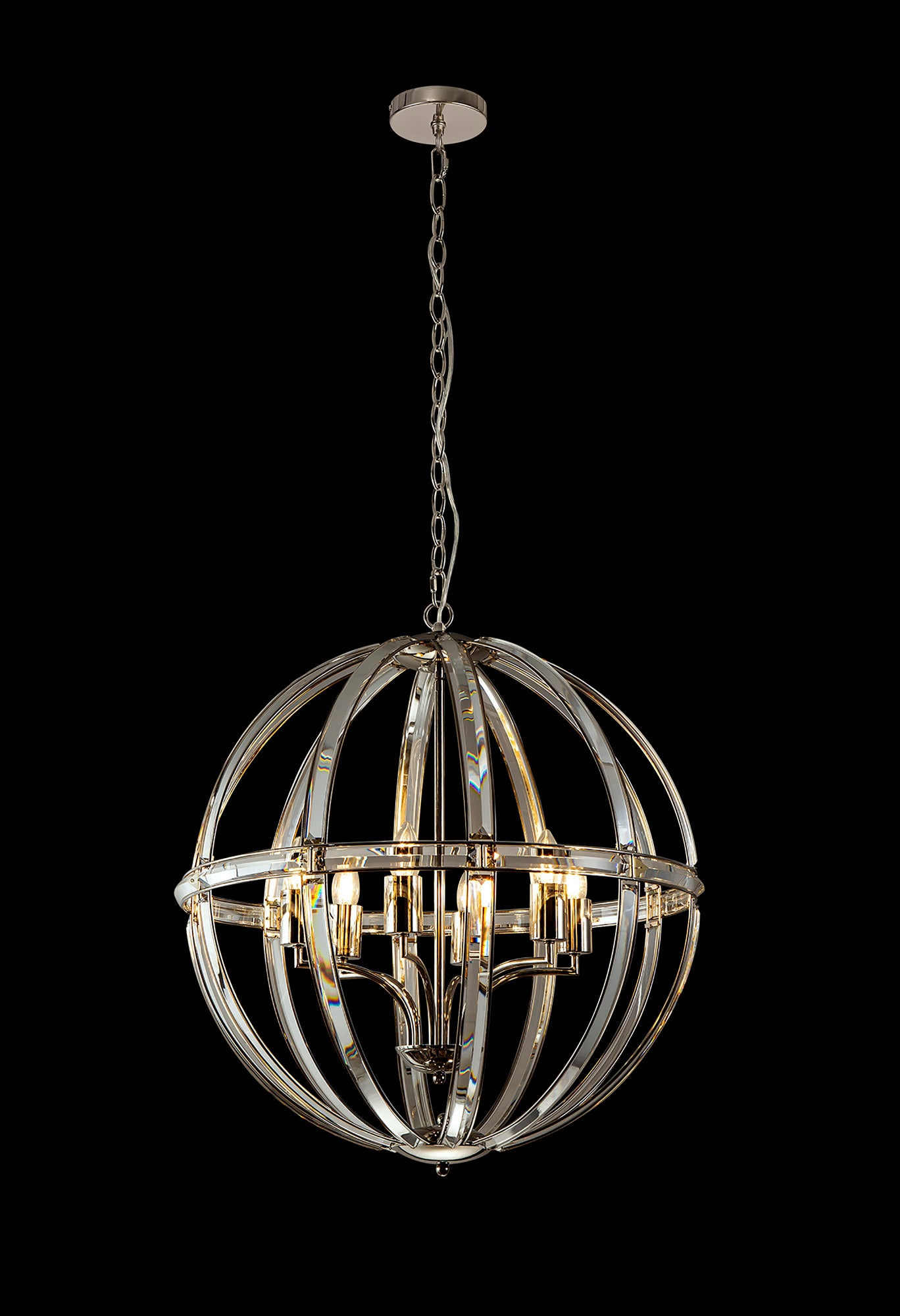 Lightologist Gol Large Round 6 Light Pendant Polished Nickel LO184253