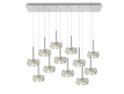 Idis/Chakkar 12 Light G9 2m Linear Pendant With Polished Chrome And Crystal Shade LOK105023