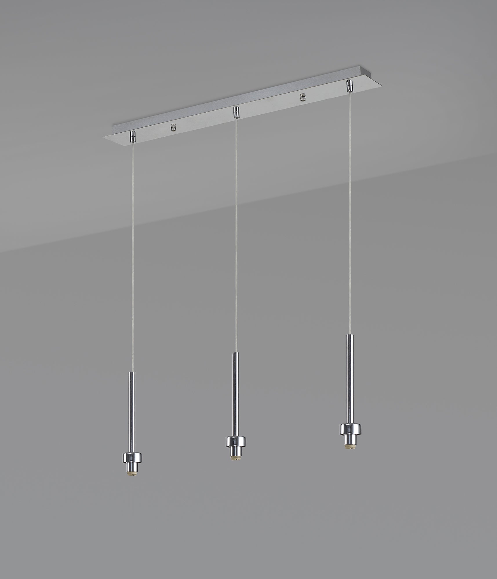 Idis Polished Chrome 3 Light G9 Universal 2m Linear Pendant, Suitable For A Vast Selection Of Glass Shades