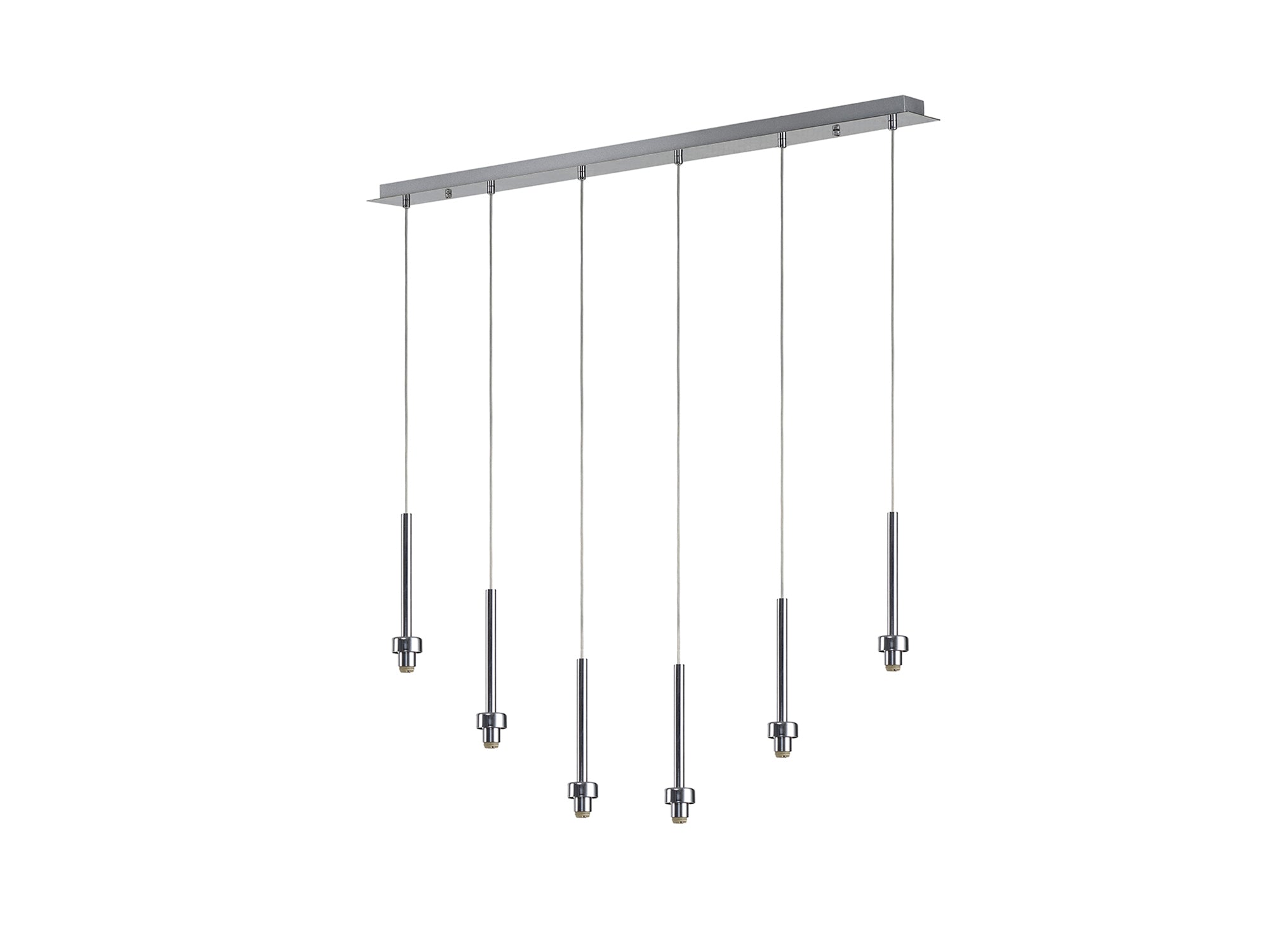 Idis Polished Chrome 6 Light G9 Universal 2m Linear Pendant, Suitable For A Vast Selection Of Glass Shades