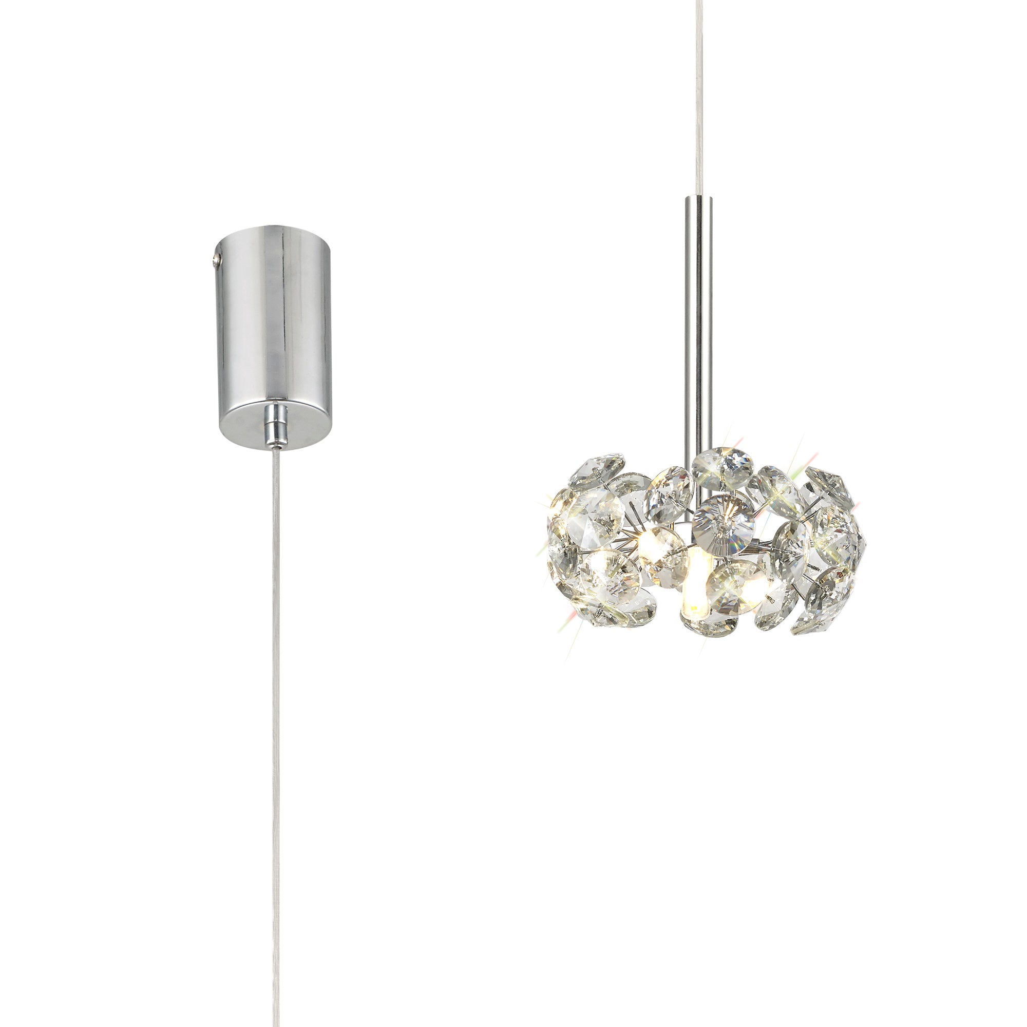 Idis/Chakkar 1 Light G9 Switched Wall Lamp With Polished Chrome And Crystal Shade
