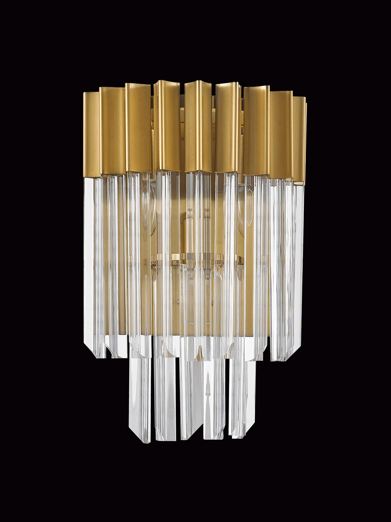 Knightsbridge Wall 3 Light E14, Brass/Clear Glass - LO173533