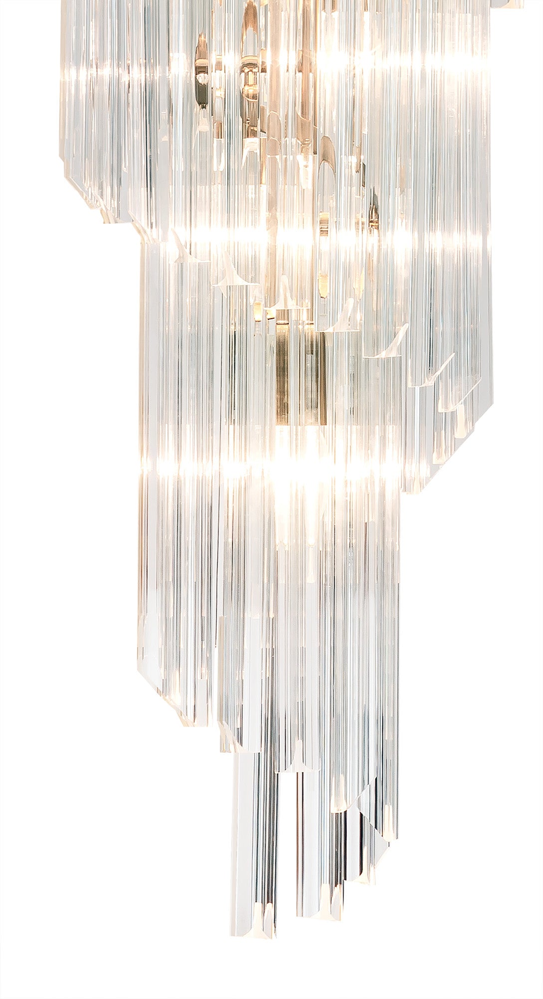 Knightsbridge Pendant Round 5 Tier 23 Light E14, Brass/Clear Glass - LO182313. Item Weight: 56.2kg