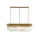 Knightsbridge Pendant Rectangle 7 Light E14, Brass/Clear Glass - LO182343. Item Weight: 28kg