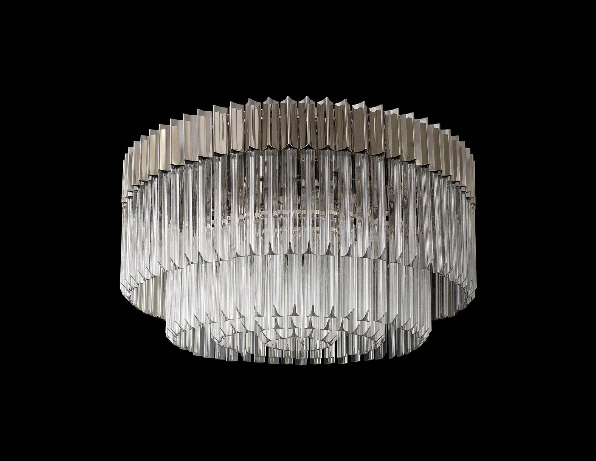 Knightsbridge Ceiling Round 12 Light E14, Polished Nickel/Clear Glass - LO182423.  Item Weight: 28.4kg