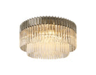 Knightsbridge Ceiling Round 12 Light E14, Polished Nickel/Clear Glass - LO182423.  Item Weight: 28.4kg