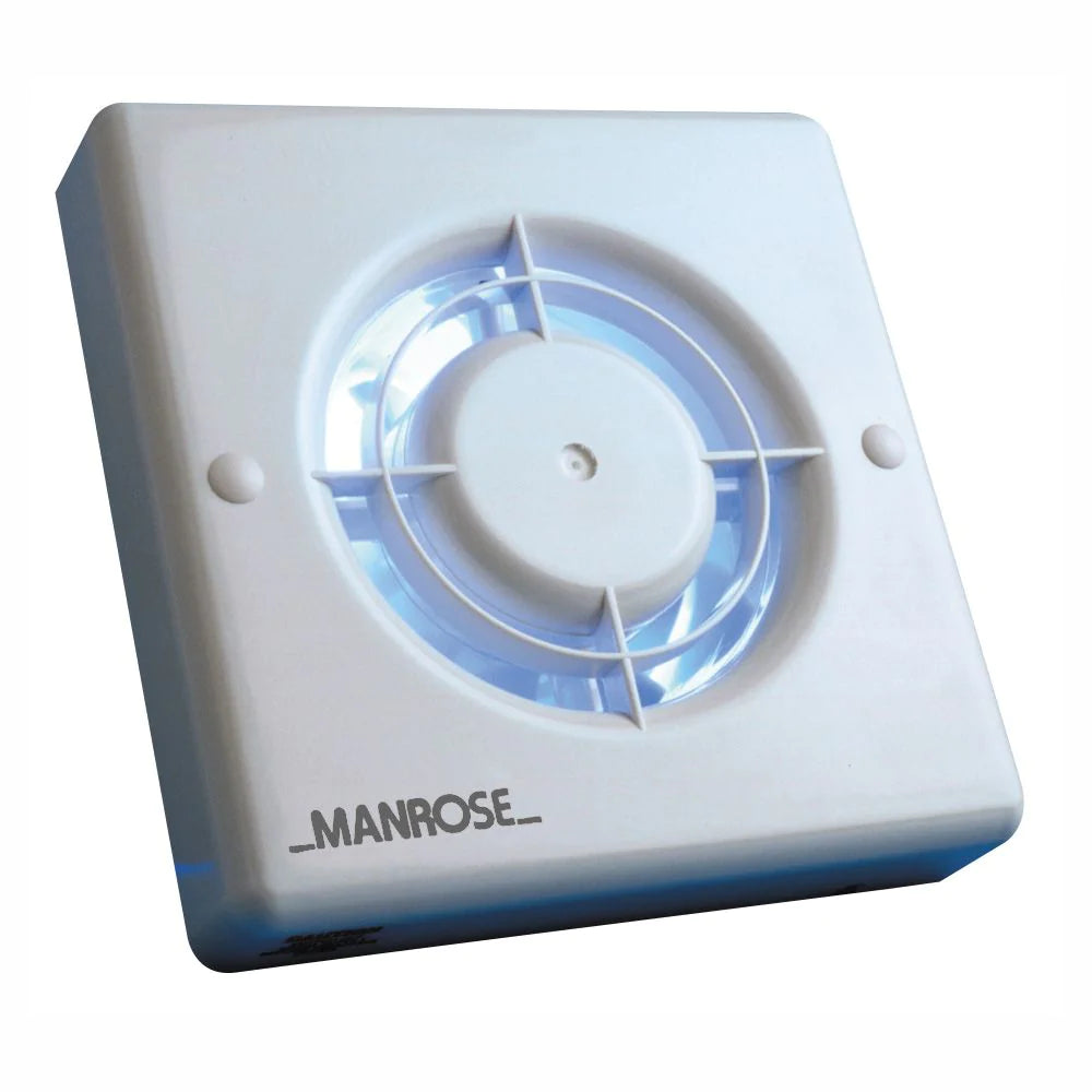 Manrose 100mm Axial Bathroom Extractor fan with timer white 240v - XF100T