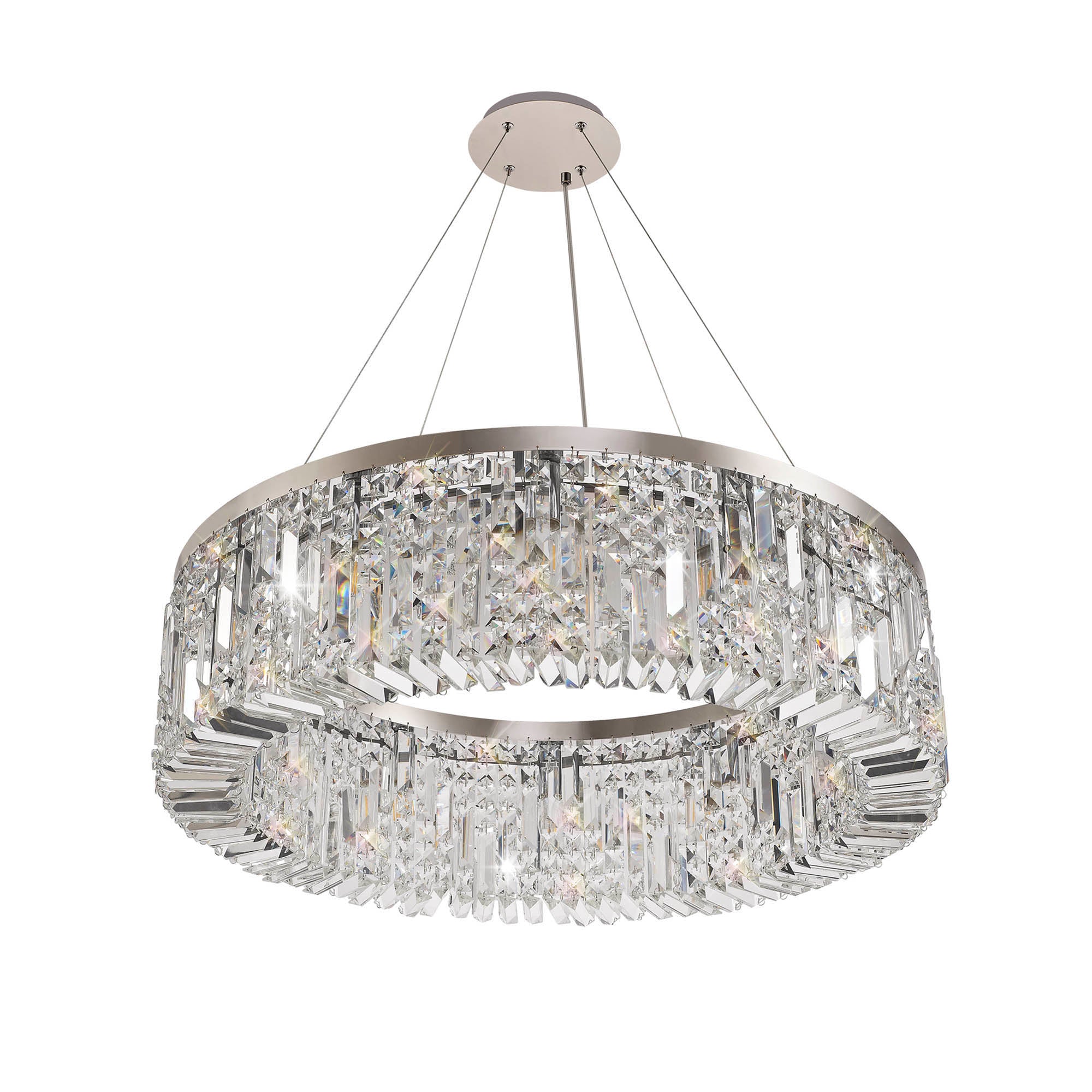 Mayfair 80cm Round Pendant Chandelier, 12 Light E14, Polished Chrome/Crystal Item Weight: 16.8kg - LO178083