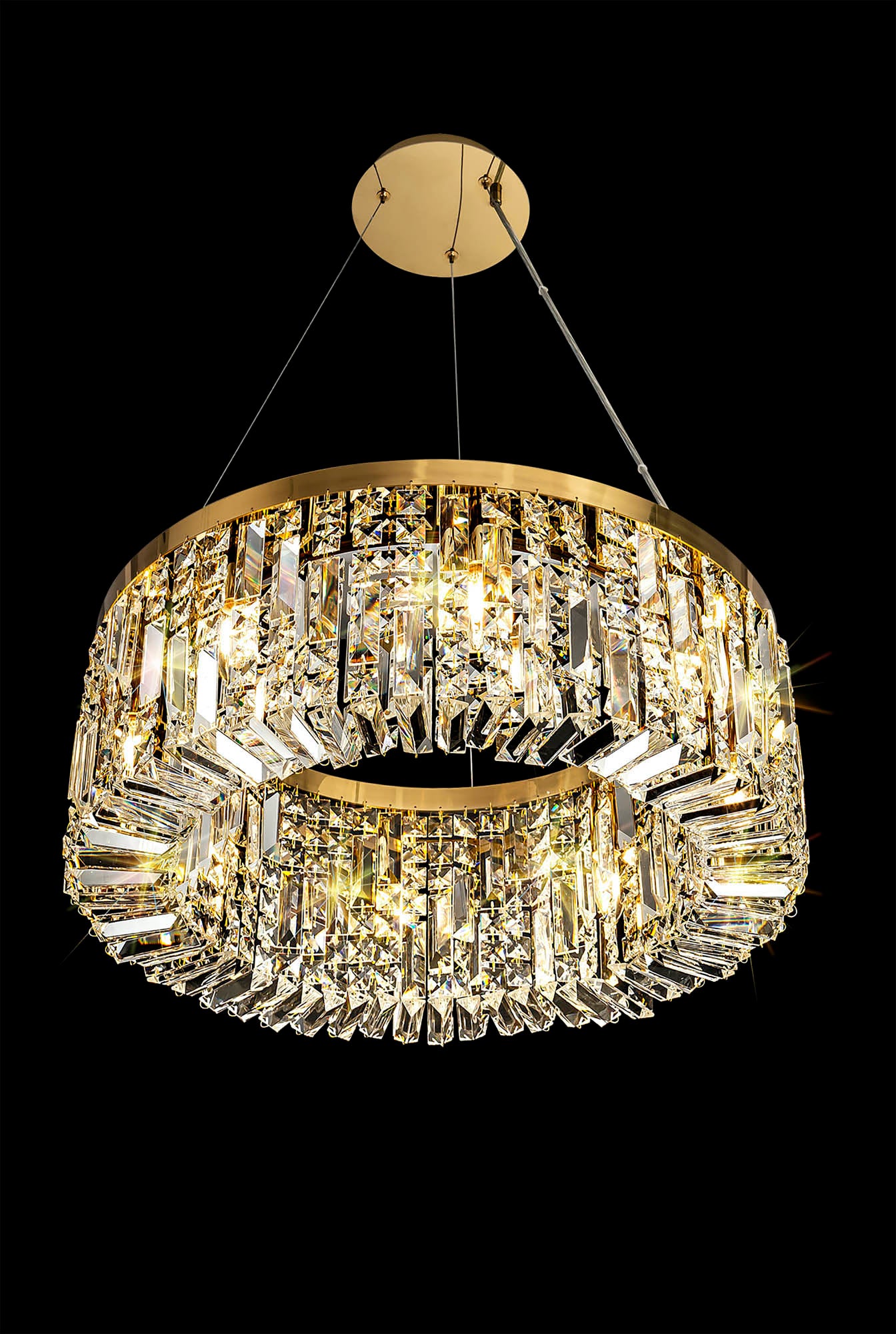 Mayfair 60cm Round Pendant Chandelier, 8 Light E14, Gold/Crystal LO178163
