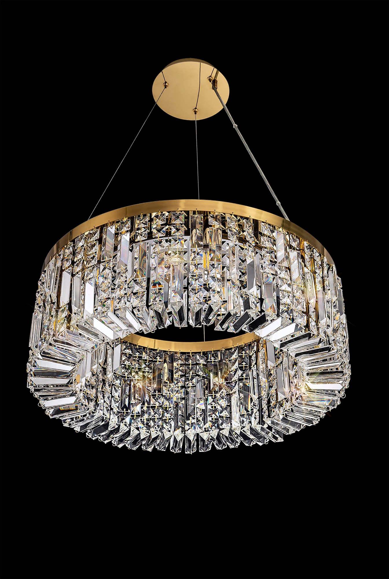 Mayfair 60cm Round Pendant Chandelier, 8 Light E14, Gold/Crystal LO178163