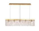 Mayfair 102x9cm Linear Pendant Chandelier, 5 Light E14, Gold/Crystal