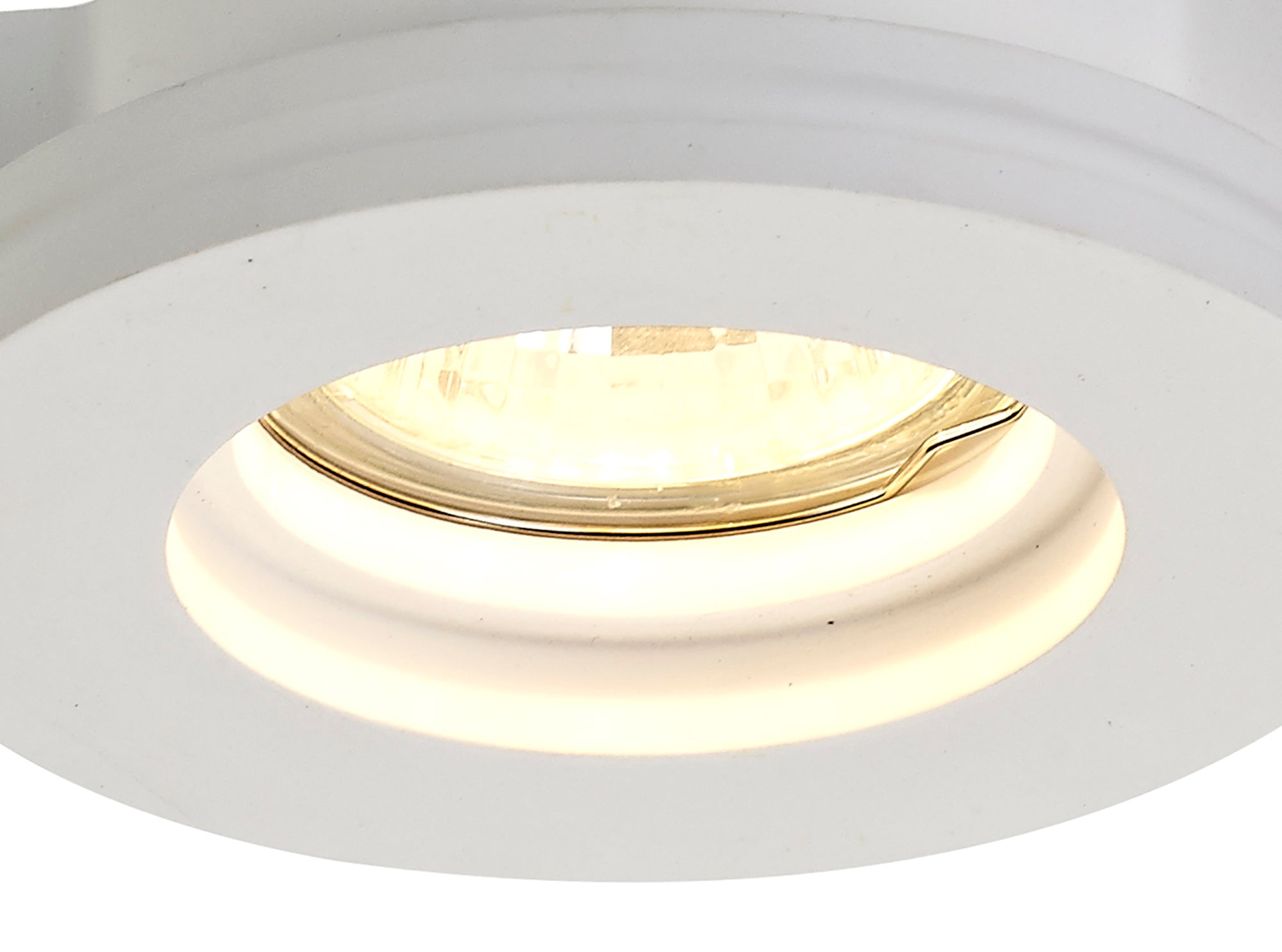 Plastin Round Stepped Recessed Spotlight, GU10, White Paintable Gypsum, Cut Out: D:103mm