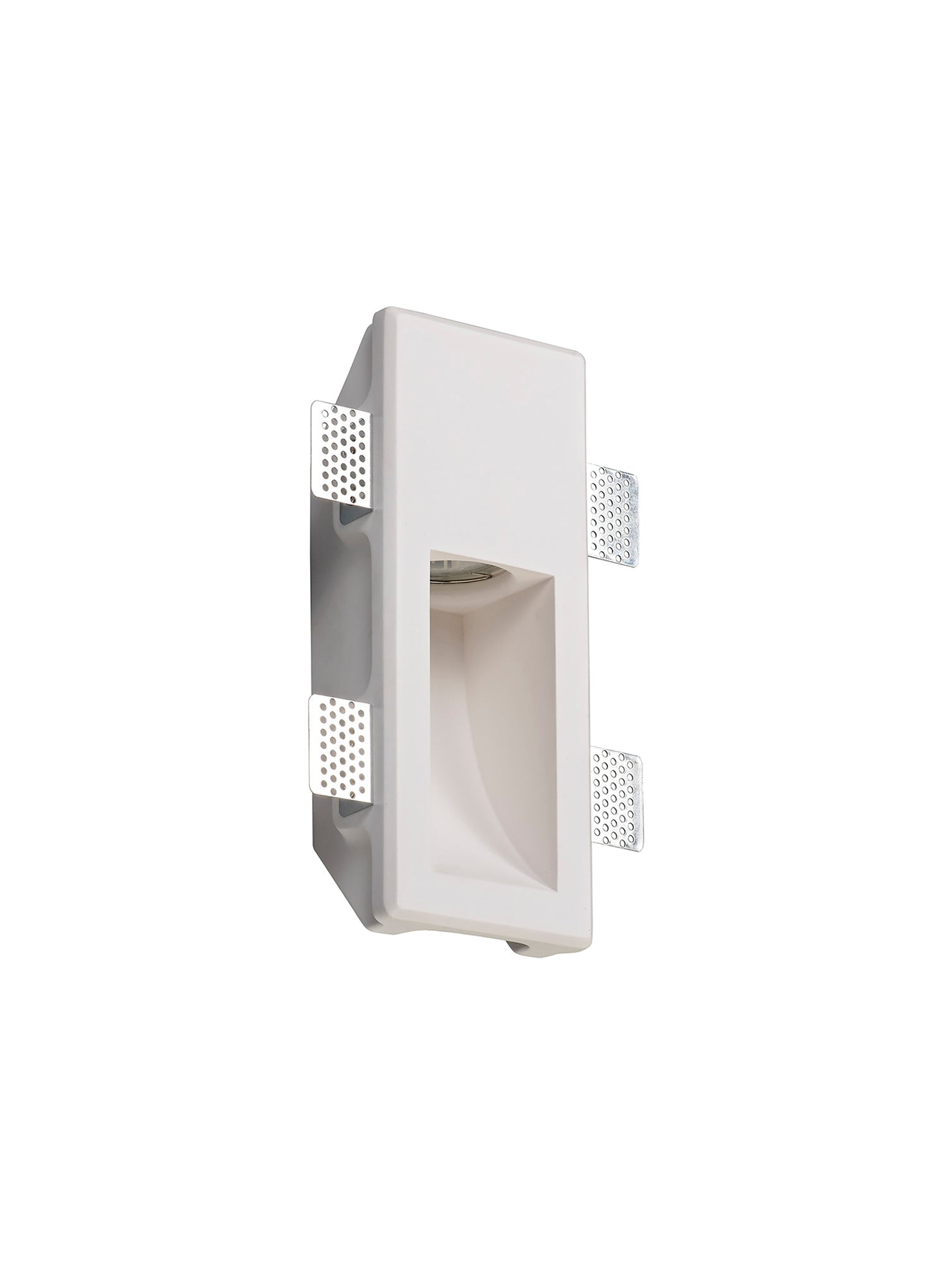 Plastin Small Recessed Wall Lamp, 1 x GU10, White Paintable Gypsum, Cut Out: L:253mmxW:103mm