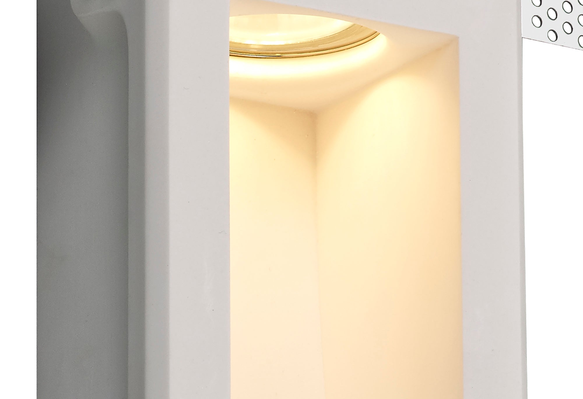 Plastin Medium Recessed Wall Lamp, 1 x GU10, White Paintable Gypsum, Cut Out: L:353mmxW:103mm