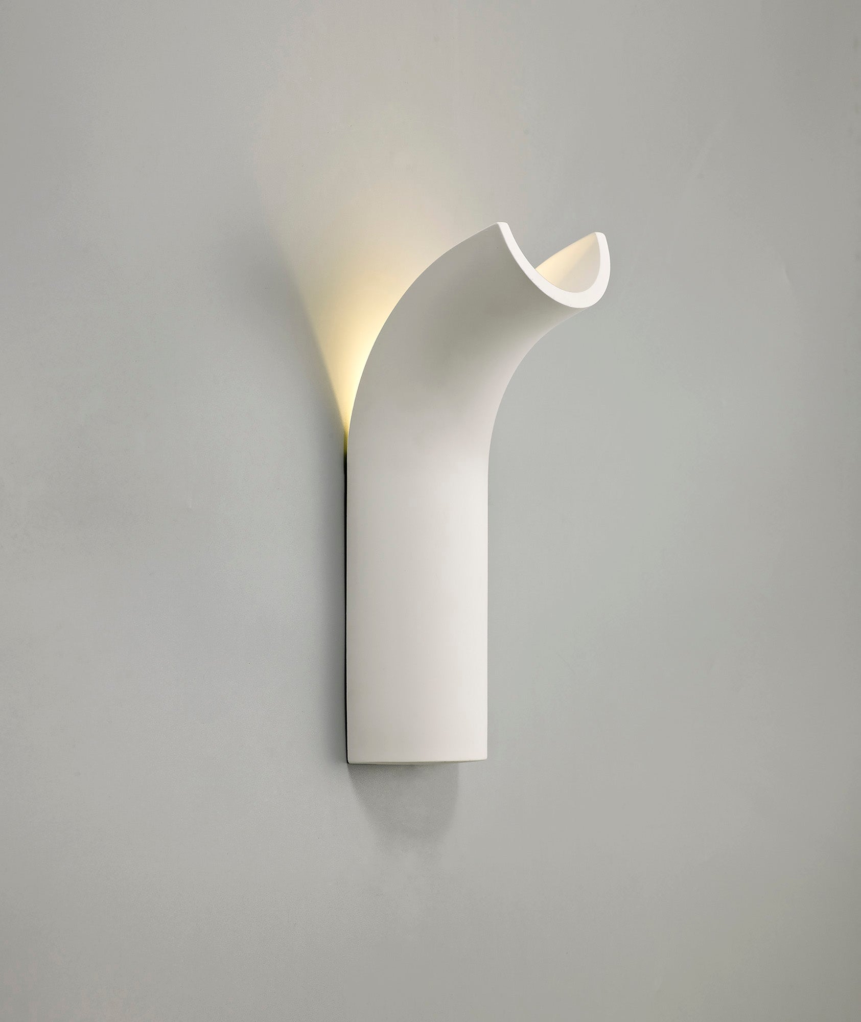 Plastin Uplighter Wall Lamp, 1 x 4.5W LED, 3000K, 275lm, White Paintable Gypsum, 3yrs Warranty
