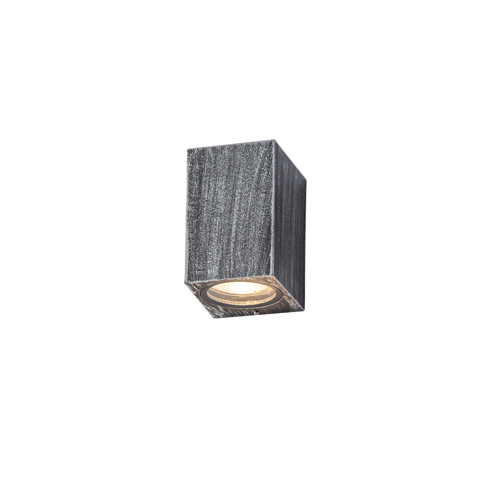 Stratus Rectangle Wall Lamp, 1 x GU10, IP54, Black/Silver