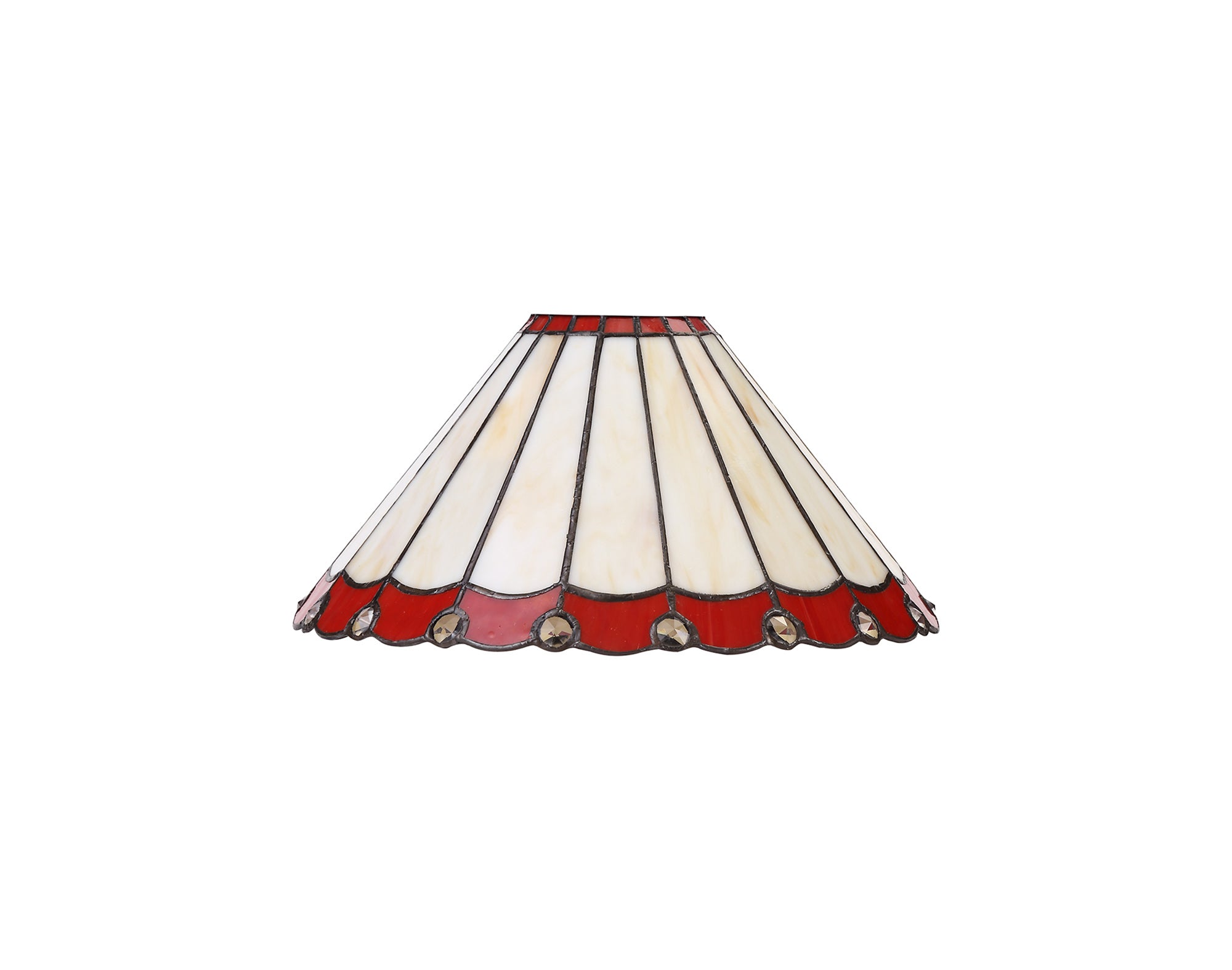 Umbrella Tiffany 30cm Non-Electric Shade, Red/Crealm/Crystal