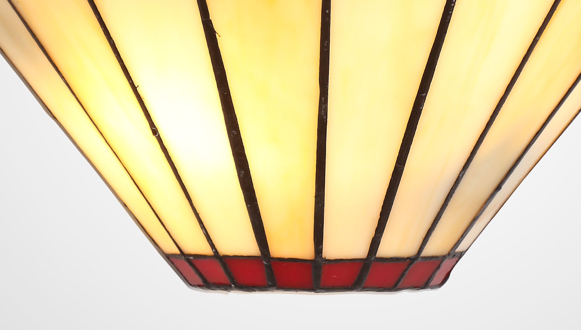 Umbrella Tiffany Wall Lamp, 2 x E14, Red/Crealm/Crystal