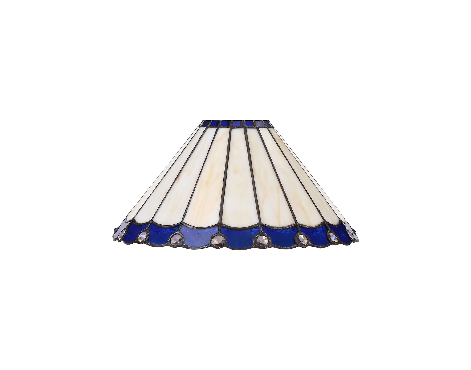 Umbrella Tiffany 30cm Non-Electric Shade, Blue/Crealm/Crystal